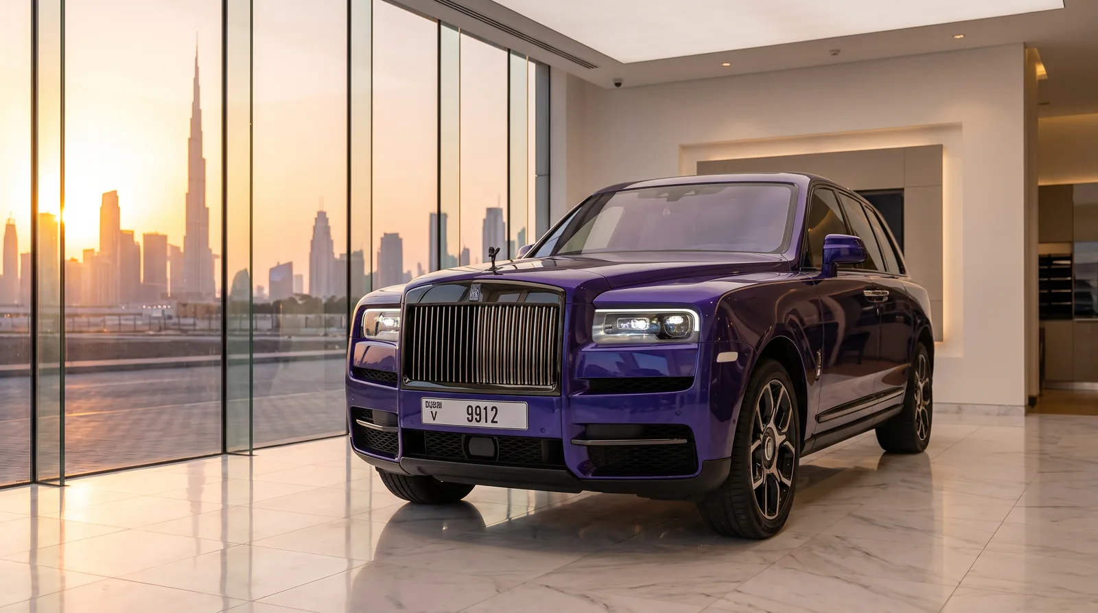 Rolls-Royce Cullinan Purple — luxury car rental in Dubai, UAE